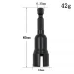 Natural color 65mm slotted socket hexagonal handle electric screwdriver wrench black butterfly hole socket wrench tool must