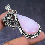 Natural Pink Opal Gemstone 925 Steling Silver Jewelry Pendant 2.52 q2e22