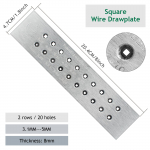Volframkarbiidist traadist t&otilde;mbeplaat ruudukujuline/pool&uuml;mar kuju 0,26&ndash;9,0 mm 20/50 auguga roostevabast terasest t&otilde;mbeplaat ehete valmistamiseks