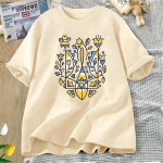 Ukraina Trident T-s&auml;rk Naiste Unisex Puuvill Ukraina T-s&auml;rk Unisex Ukraina Graafilised T-s&auml;rgid Suurem&otilde;&otilde;tmelised Naiste riided Unisex L
