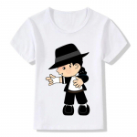 Michael Jackson Cartoon Design Laste T-s&auml;rk Poiste/T&uuml;drukute Rock N Roll Star Tops T-s&auml;rk Laste Vabaajar&otilde;ivad 5T