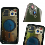 Tagumine korpuse kate iPhone 13 Mini 13 Pro Max tagumine aku luugi tagaklaas koos &scaron;assii raamiga SIM-salve k&uuml;lgmiste v&otilde;tmeosadega 13promax black