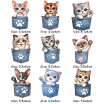 Loomade kohandatud plaaster 9 tk Tasku loomad Kleebised Termilised plaastrid Uus pestav isetehtud r&otilde;ivatarvik soojus&uuml;lekanne