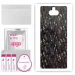 apgo Protective Skin Sticker for the back compatible with Sony Xperia 10, Wrap Film, Foil, Vinyl - Pattern Carbon Black Pixel