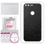 apgo Protective Skin Sticker for the back compatible with Google Pixel, Wrap Film, Foil, Vinyl - Pattern Black Honeycomb