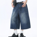 Naiste retro-suure suurusega teksap&uuml;ksid laia jalaga unisex stiilis Capris Vintage Street Summer Naiste k&otilde;rge v&ouml;&ouml;kohaga lahtised l&uuml;hikesed teksad 5XL tumesinine v&auml;rv