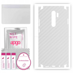 apgo kaitsev nahakleebis tagak&uuml;ljele ja k&uuml;lgedele, mis &uuml;hildub Xiaomi Redmi Note 8 Pro-ga, t&auml;iskile, foolium, vin&uuml;&uuml;l &ndash; mustriga l&auml;bipaistev s&uuml;sinik