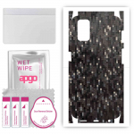 apgo Protective Skin Sticker for the back+sides compatible with Oppo A52, Full Wrap Film, Foil, Vinyl - Pattern Carbon Black Pixel
