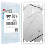 apgo Protective Skin Sticker for the back+sides compatible with Huawei Mate 10, Full Wrap Film, Foil, Vinyl - Pattern White Marble