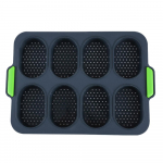 8 resti kleepumatu silikoonist koogivorm Prantsuse leivavorm kuumakindel burgeri muffinipannialus tassikoogik&ouml;&ouml;k, isetehtud k&uuml;psetusvorm must