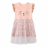 Suvine uus Euroopa ja Ameerika stiilis t&uuml;drukute kleit v&otilde;rgust tr&uuml;kitud printsesskleit lasteriided suver&otilde;ivad 90CM