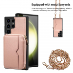 Moodne ehtsast nahast lukuga tagakaas Samsung S23 Ultra S22 Plus 5G jaoks, crossbody rahakott &otilde;larihmaga, p&otilde;rutuskindlad &uuml;mbrised Samsung S22Ultra