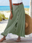 A-line seelik, elegantne k&otilde;rge v&ouml;&ouml;kohaga massiivne seelik kevadeks ja suveks, naiste riided XXL roheline