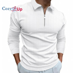 Cozy Up meeste kootud polos&auml;rgid Kerged pikkade varrukatega pullover-golfis&auml;rgid S valge