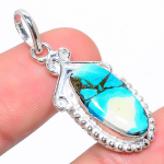 Natural Copper Turquoise Gemstone 925 Sterling Silver Gift Pendant 1.62 s1a37