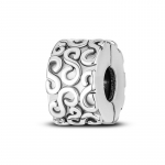 Silver Plated Clasp CZ pave Clip Charms Daisy Beads Stopper Safety Chain fit Original Bracelet Jewelry Clip