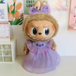 2 Pieces Plush Doll Dress up Pendant for Little Girls Flexibility Photo Props Costumes roosa