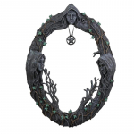 Celtic Sacred Moon kolmekordne jumalanna ema neiu Crone seinale riputatav peegel Pentagrammi amuleti ripatsplaadi kujundusega hall