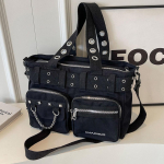 Naiste Rivet Crossbody kott ketiga l&otilde;uendiga gooti kott T&otilde;mblukuga suletav Punk Stiilis Sling kott Rock Girls igap&auml;evane kott must