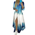 Lillemustrilised pikkade varrukatega V kaelus n&ouml;&ouml;biga Line S&auml;rk Pikk Kleit Naiste Kevadsuvi Triibulised T&auml;hed L&otilde;ikega kleidid Riietus S