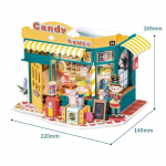 1/20 ScaleMiniature House DIY Nukumaja komplekt Puidust majamudel 20*13.8*22cm roheline