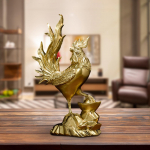 Majesteetlik Kuke Kuju K&auml;sit&ouml;&ouml;na Valmistatud Kana Skulptuur Elegantne Kukke Kuju Kodu Dekooriks Golden