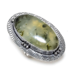 Prehnite Gemstone Handmade 925 Sterling Silver Jewelry Gift Ring Size 7.5 c8p26