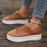 mood Naiste Nahast Platvormkingad Mood &Uuml;hev&auml;rvilised J&auml;meda Kontsaga Tossud Vabaaja Madalad Spordijalatsid Disainerjalatsid Zapatillas Mujer 35 oranž