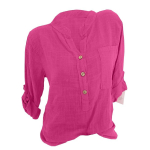 Kevad-s&uuml;gis naiste &uuml;hev&auml;rvilised n&ouml;&ouml;pn&ouml;&ouml;bid V kaelusega puuvillane linane pluus puuvillane linane suures suuruses taskutopsid S valge