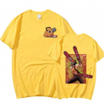 Jaapani anime mootorsae mees Denji T-s&auml;rk Funny Manga Pochita Makima Graafilise tr&uuml;kiga l&uuml;hikeste varrukatega T-s&auml;rk Puuvillane T-s&auml;rgid Cosplay t&auml;navar&otilde;ivad L