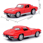 Retro Classic 1963 Chevrolet Corvette C2 Stingray 5-tolline metallist autosimulatsioon survevalu ja m&auml;nguasjas&otilde;iduk RMZ city 1:36 sulamist mudelikingitused lastele