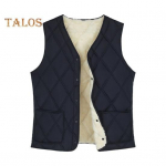 Meeste samettepitud vest V-kaelusega varrukateta &uuml;herealise disainiga n&ouml;&ouml;bid, paksendatud pl&uuml;&uuml;sis vooder, puuvillane talvevest L hall