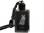 Somali - Crystal pendant with cat photo, illuminated pendant, unique gift by Art-Dog brand
