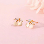 Cherry Stud K&otilde;rvar&otilde;ngad Naiste Lihtne Ni&scaron;&scaron; Disain Sense Roosa Opaal Puuvilja K&otilde;rvar&otilde;ngad Suvi