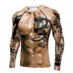 Suures suuruses meeste T-s&auml;rgid Pikkade varrukatega Lihaste Tattoo Spordir&otilde;ivad Rashguard Fitness J&otilde;usaalitopsid T-s&auml;rgid L