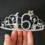 Naiste 16&ndash;100 aasta s&uuml;nnip&auml;evapidu Printsessi kristallist kivist juuksed Tiara Stu pulmade pruudikroonpeapael Juuste aksessuaarid