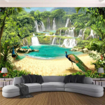 3D Fototapeet Juga J&auml;rv Maastik Elutuba Magamistuba Seinapaberid Kodu Kaunistus 3D Tapeet 200 cm(W) x 140 cm(H) blue