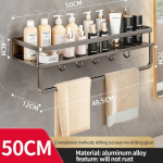 Punch-free vannitoa nagi Vannitoa riiul WC-ruum Alumiinium Ilma puurita Ripprest Vannitoa korraldaja Riputa seinale 50cm-B hall