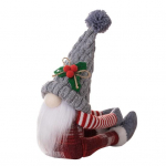 J&otilde;ulukardina sidevars libisemiskindel 3D p&auml;kapikk nukk pika jalaga kootud m&uuml;ts K&auml;sitsi valmistatud n&auml;ota p&auml;kapikk hall