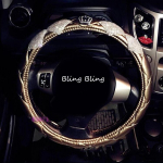 Luksuslik Kristall kroon Nahast Auto Roolikatted Bling Bling Kividest T&uuml;drukutele Universaalne Auto Sisekujunduse Lisatarvikud