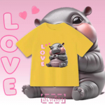 Moo Deng Tiny Baby Hippo Star Tai Armas Armastus Pygmy Hippo Unisex Lapsed Poiss Poiss T&uuml;druku T-s&auml;rk tr&uuml;kiga l&uuml;hikeste varrukatega &uuml;mara kaelusega 100cm