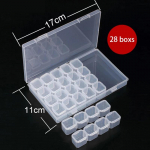 1 tk 28 v&ouml;&ouml;ga reguleeritav plastikust hoiukarp koos kleebise kleebisega ehete jaoks, k&uuml;&uuml;ntekunsti teemantmaalimise tarvikute konteinerkastid