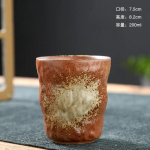 Jaapani stiilis ebakorrap&auml;rane kare keraamiline kohvitass retro kivist k&auml;eshoitav keraamiline tass elutoa kaunistus espressokohvi tass 200ml