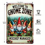 Vanaaegne Gnome Zone metallist silt Rauast seinakinnitus Dekoratiivne tahvel Veekindel ja ilmastikukindel L&otilde;bus jant Juhtimine Aia kunst must