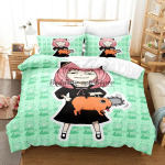 Mootorsaeinimene Pochita Voodipesukomplekt &Uuml;heinimese Twin T&auml;is Queen King Suurusega Voodikomplekt T&auml;iskasvanu Laste Magamistoa Tekikoti Komplektid SPY&times;FAMILY AU Single 140x210cm