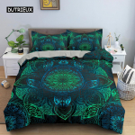 3D Merikilpkonna Voodipesukomplekt Ps&uuml;hhedeelne Loom Tekikott Voodikatted &Uuml;hekohaline Kahekohaline T&auml;issuuruses Kuninganna Kuningas Pol&uuml;ester Tepikott EU single(135x200cm)