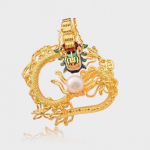 Zodiac Dragon Copper Pross Trendikas meeste ja naiste tippklassi &uuml;likond Pin Pross S&uuml;gis- ja talvemantli aksessuaarid Trendikas 4&middot;5x4&middot;0 kuld