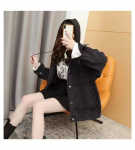 Korea teksajakk, naiste kevad, uus vabaaja vabaaja salendav &uuml;lisuur kapuutsiga vintage teksamantlid, naiste massiivne teksajakk, naistele XL