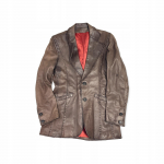 Elegancka brązowa sk&oacute;rzana kurtka damska S/M - Used