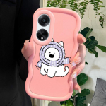 V&auml;rvitud muster Big Wave Edge pehme silikoon materjal Macaron telefoni &uuml;mbris p&otilde;rutuskindel kaitsev kummist &uuml;mbris OPPO Reno Realme jaoks OPPO A57 4G roosa